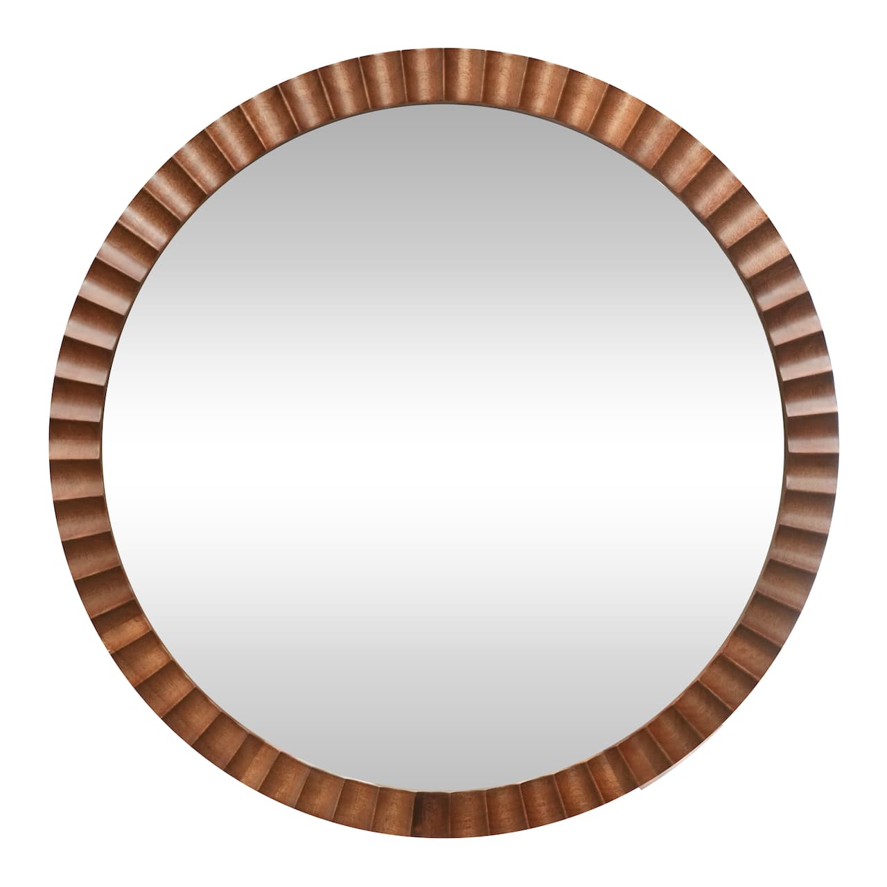 21.5" Round Wave Wood Decorative Mirror by Ashland®